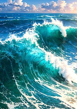 Vibrant Ocean Waves