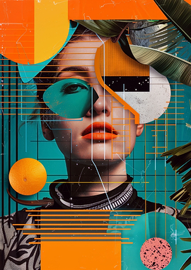 Abstract Face Retro Style