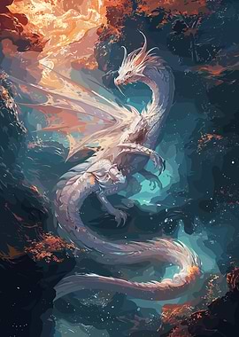 Fantasy Beast White Dragon