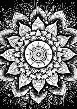 Mandala Black and White 7