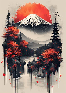 Vintage Asian Landscape