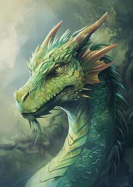 Green Dragon Painting