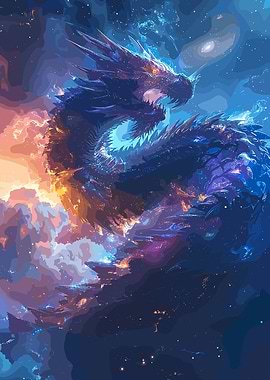 Fantasy Blue Dragon Beast