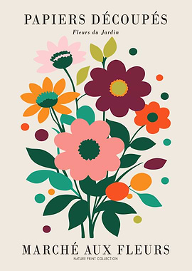 Retro Colorful Flowers