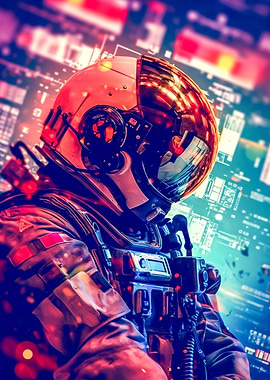 Cyberpunk Astronaut