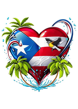 Boricua Puerto Rico Heart
