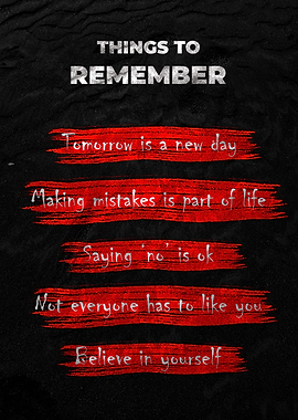 Things to remember