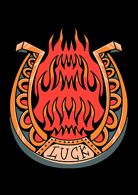 flaming luck tattoo