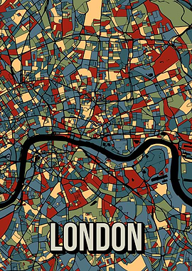 London Earthtone City Map