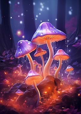 Purple Mushroom Fireflies