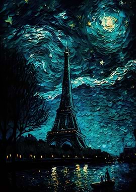 Eiffel Tower Pari Van Gogh
