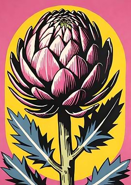 Retro Pink Artichoke