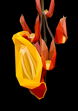 Trumpet Vine Low Poly