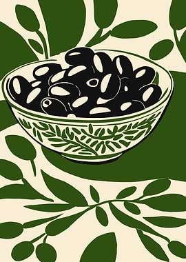 Black Olives in Bowl