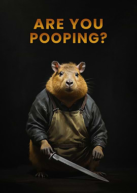 Capybara funny meme poop