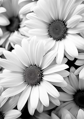 Daisies Black and White