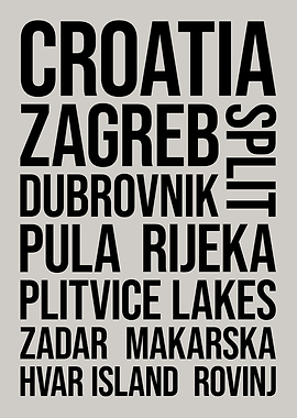 Croatia Cities Travel Art