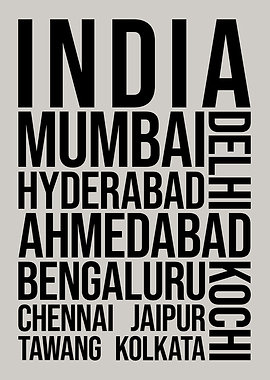 India Cities Travel Art