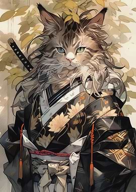 Edo Cat Kimono Japan