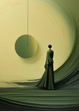 Olive green mysterious