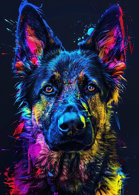 Neon German Shepherd
