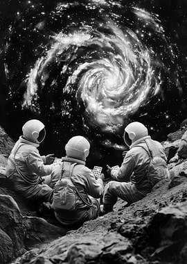 Astronauts Play Cards Game