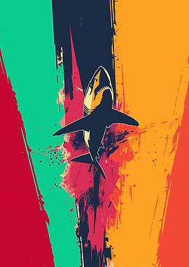 Retro Vintage Shark Poster