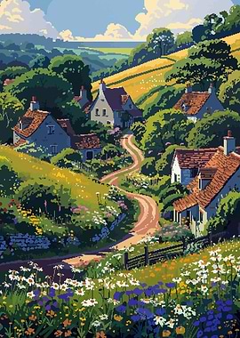 Fairytale Town Pixel Art