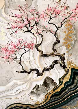 Abstract Cherry tree