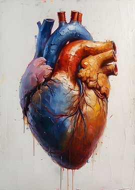 Anatomy Heart Oil Poster