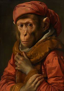 Medieval Monkey Portrait