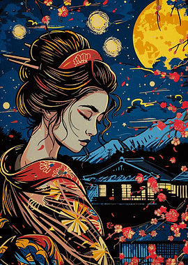 geisha japanese vangogh