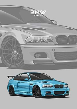 BMW E46 M3 cyan