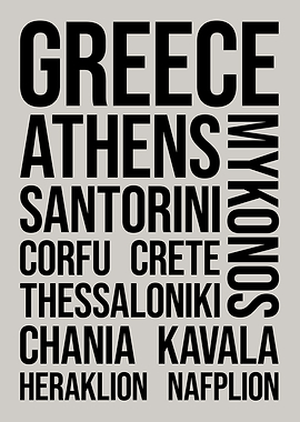 Greece Cities Travel Art