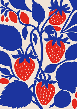 Blue Kitchen Strawberry