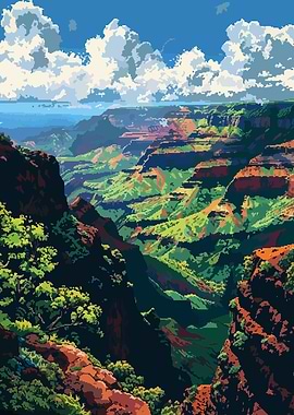 Hawaii Forest Pixel Art