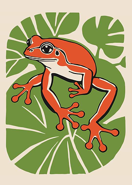 Retro Red Frog