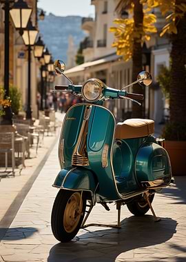 Scooter in the old town