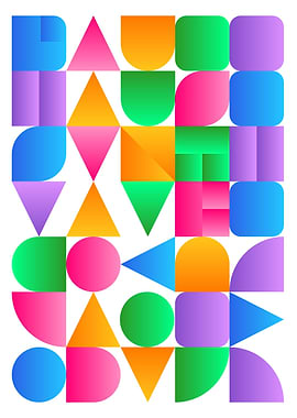 Synthwave Bauhaus Rainbow