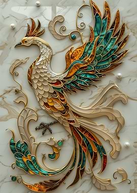 Abstract Phoenix Kintsugi