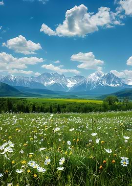 Snowy Blooming Wildflower
