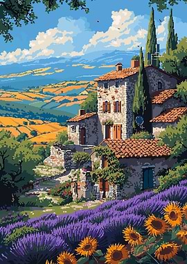 Italy Tuscany Pixel Art