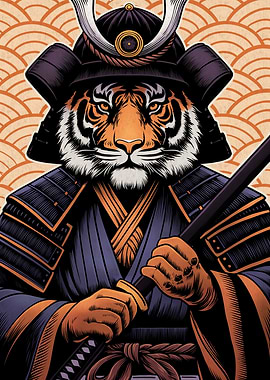 Japanese samurai tiger