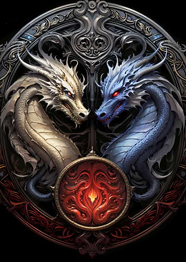 Twin Dragon Art Deco