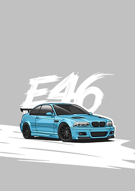 BMW E46 M3 light blue