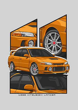 Mitsubishi Lancer orange