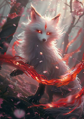 white sakura kitsune