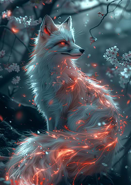 white sakura kitsune