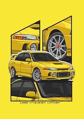 Mitsubishi Lancer yellow