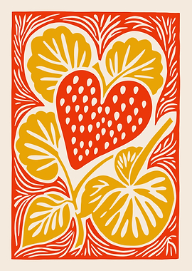 Red Strawberry Heart